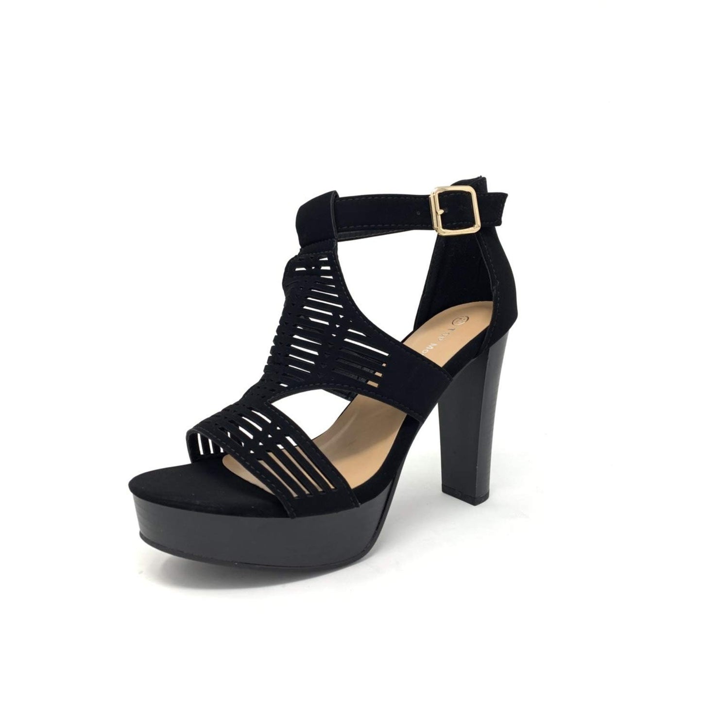 TOP Moda Thomas Gladiator Caged Cutout Platform Chunky Block Heel Sandal Size 9M