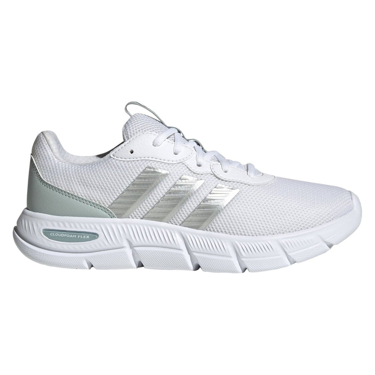 adidas Cloudfoam Flex Laces Women’s Everyday Wear Walking Shoe White 9 Wide Fit