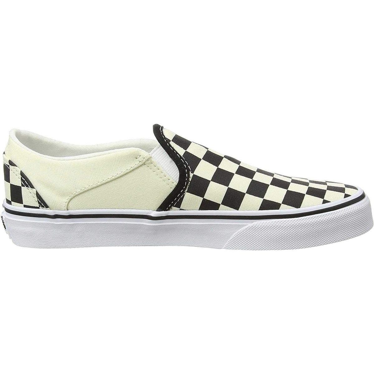 VANS CLASSIC SLIP ON CHECKERBOARD Shoes Sneaker BLACK/ WHITE Men 7.5 Women 9