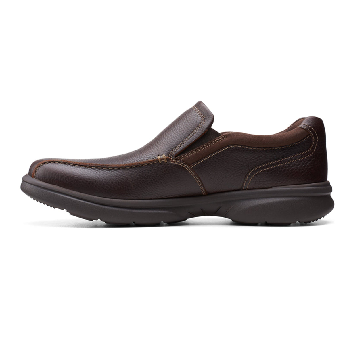 Clarks Mens Bradley Step Brown Tumbled Leather Casual Slip on Shoes Size 9 M