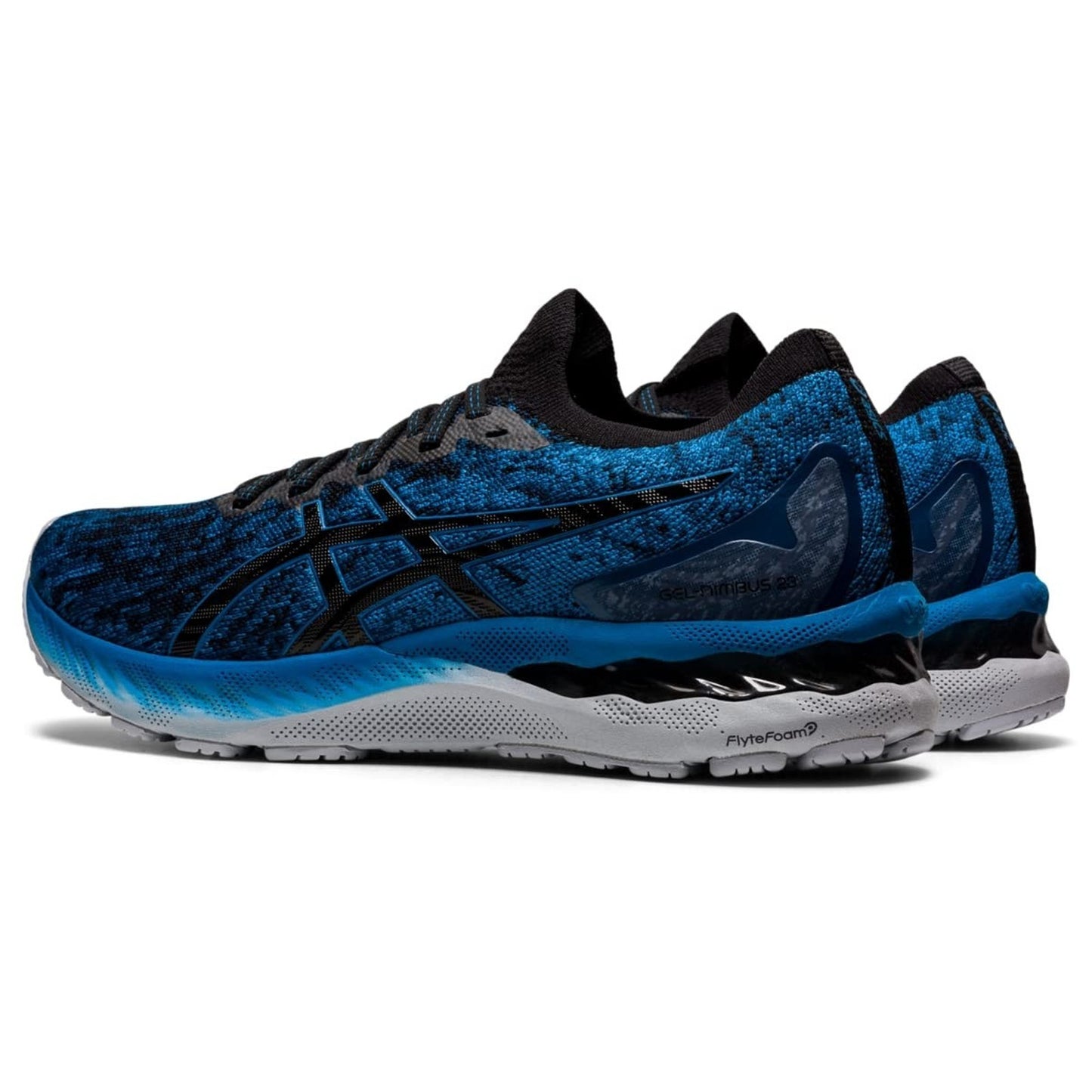ASICS Men Gel Nimbus 23 Knit Running Shoes Reborn Blue/Black/Knit 9.5 M