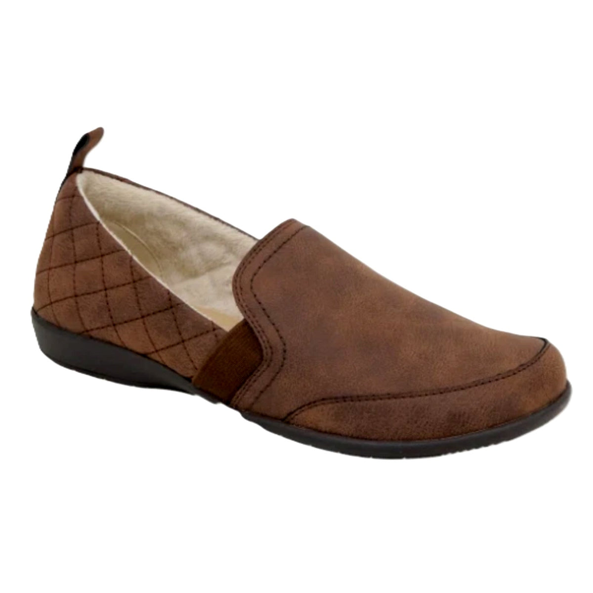 JSport Lisa Womens Loafer Brown Quilted Slip On Memory Foam Size 8