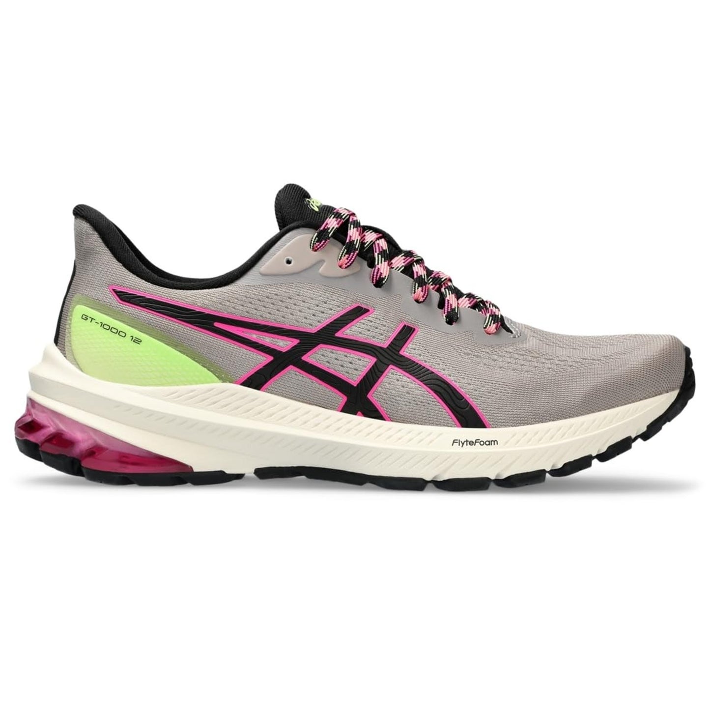 ASICS Women's GT-1000 12 Trail Running Shoes, Size 6 B Nature Bathing/Lime Green