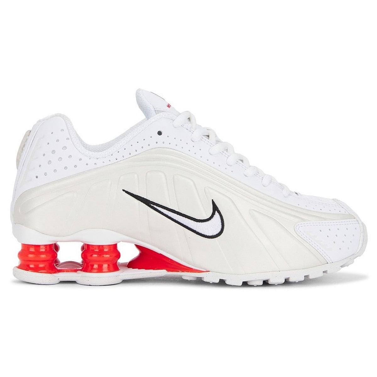 Nike Shox R4 GS Size 7Y White Sail Red Black Sneakers CW2626-102