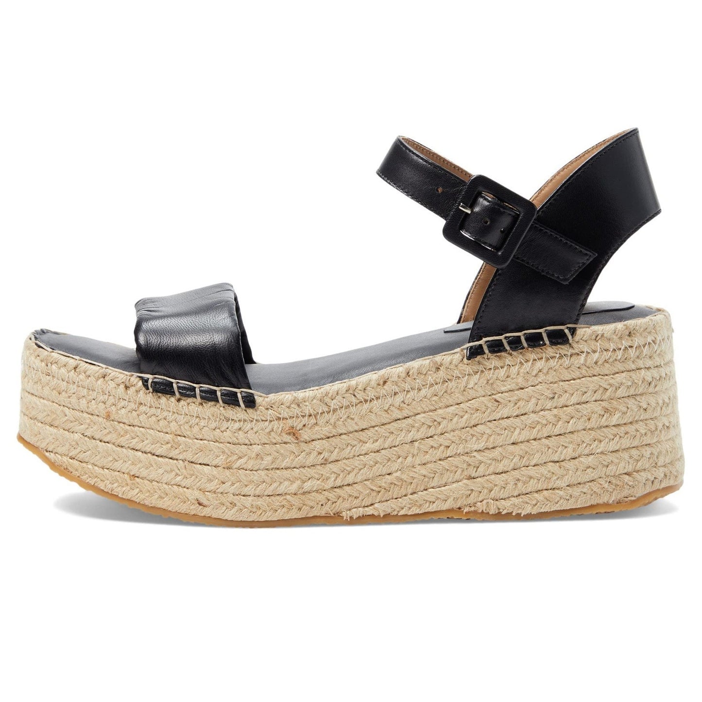 Bernardo Mallorca Espadrille Platform Sandal Black Nappa Mestico 8.5 M