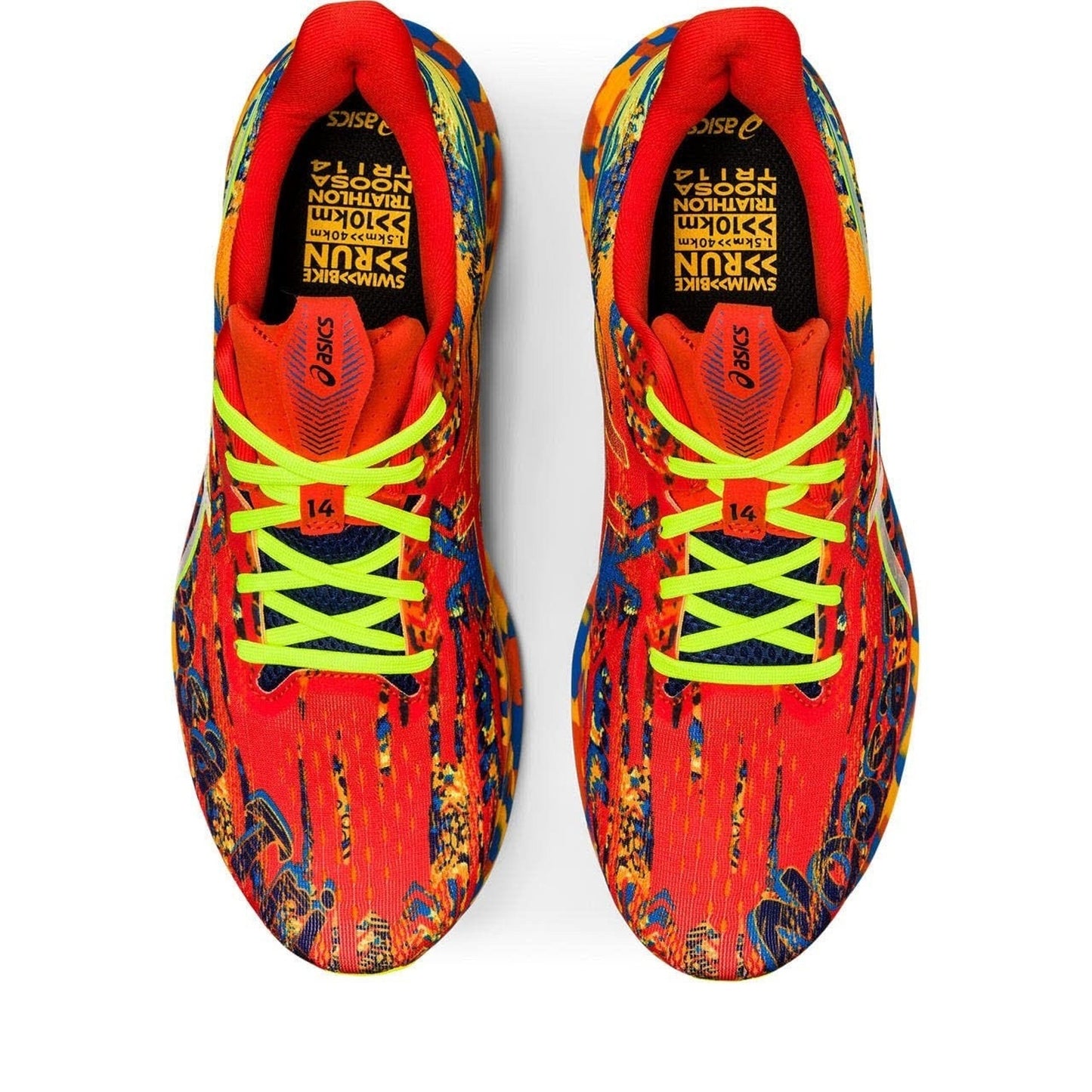 ASICS Noosa TRI 14 Men's Running Shoes Cherry Tomato Safety Yellow Size 9.5 M