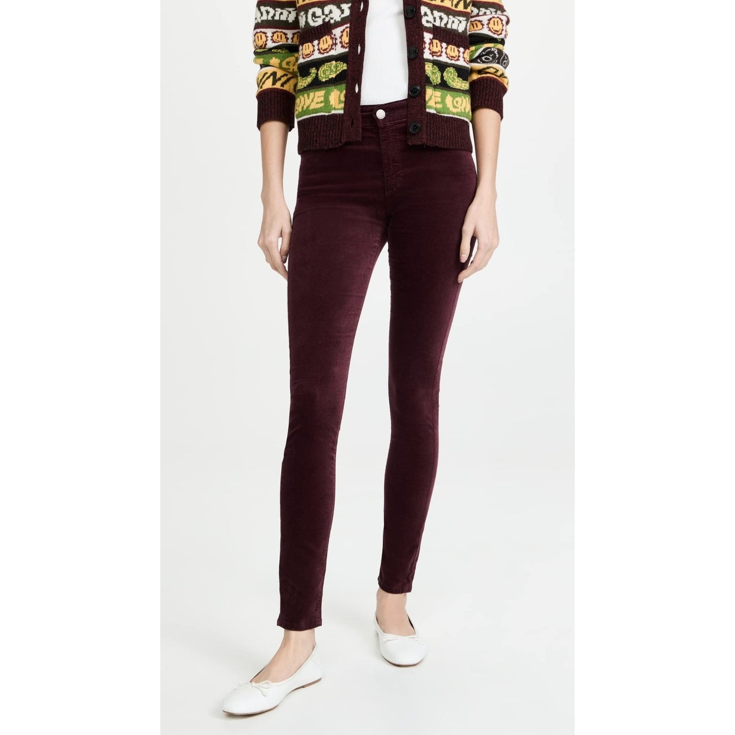 AG Adriano Goldschmied The Farrah Skinny High Rise Skinny Jeans Burgundy Size 26