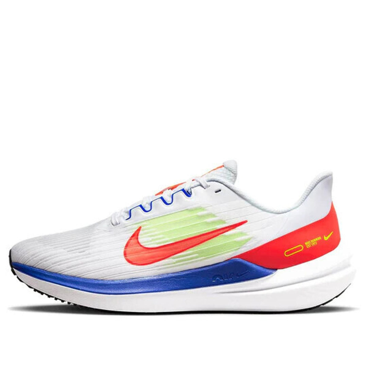 Nike Air Winflo 9 Men's Running shoes White Crimson-Racer Blue size 9.5