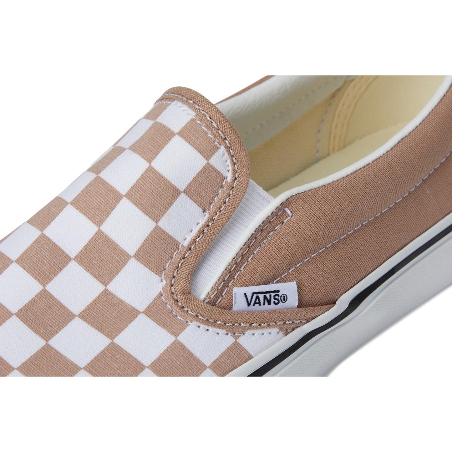 Vans Unisex Classic Slip-On Checkerboard Color Warm Taupe Men's 10.5 , Wmn's 12