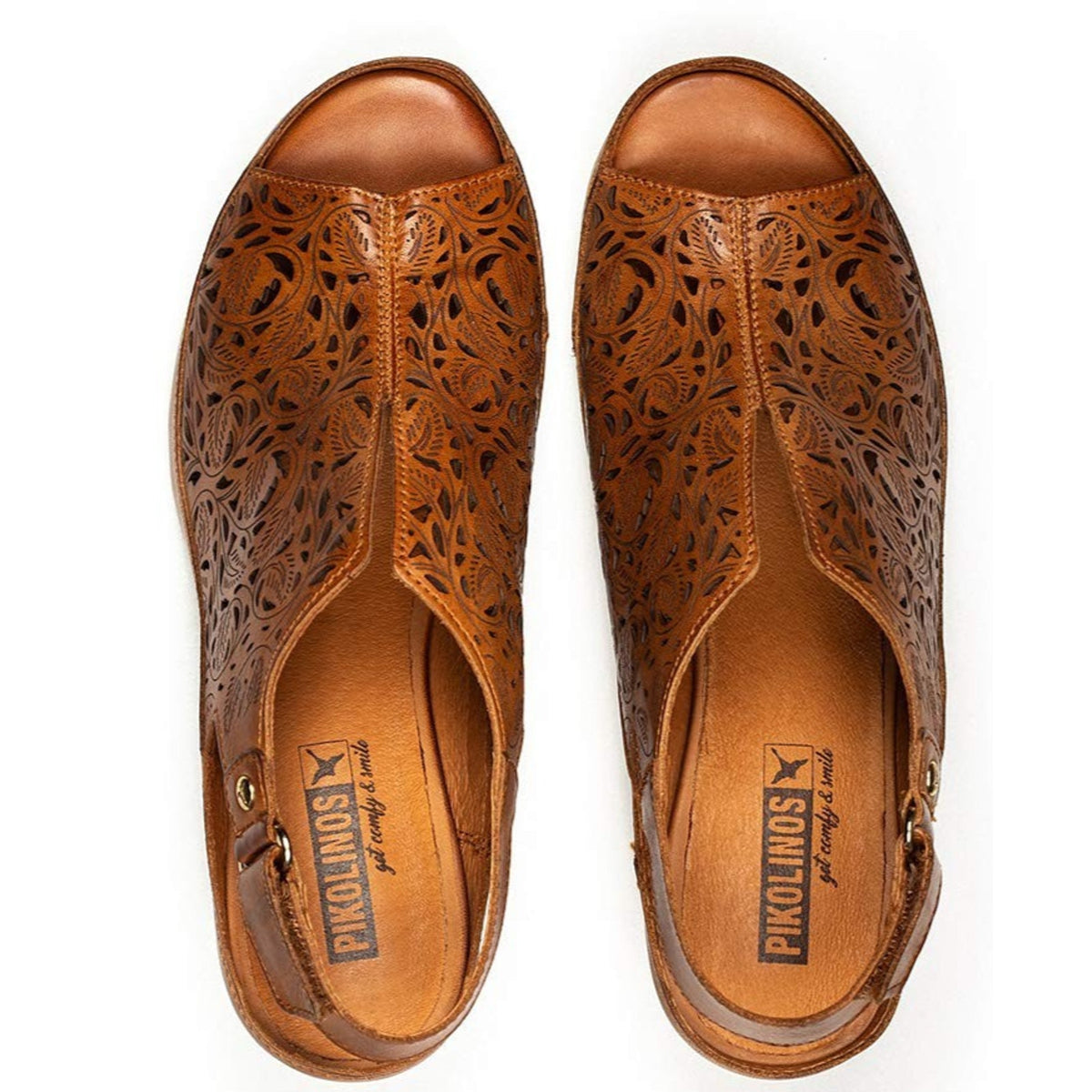 Pikolinos Leather Women's Heeled Sandals Java W5A, Brandy, 9-9.5 US