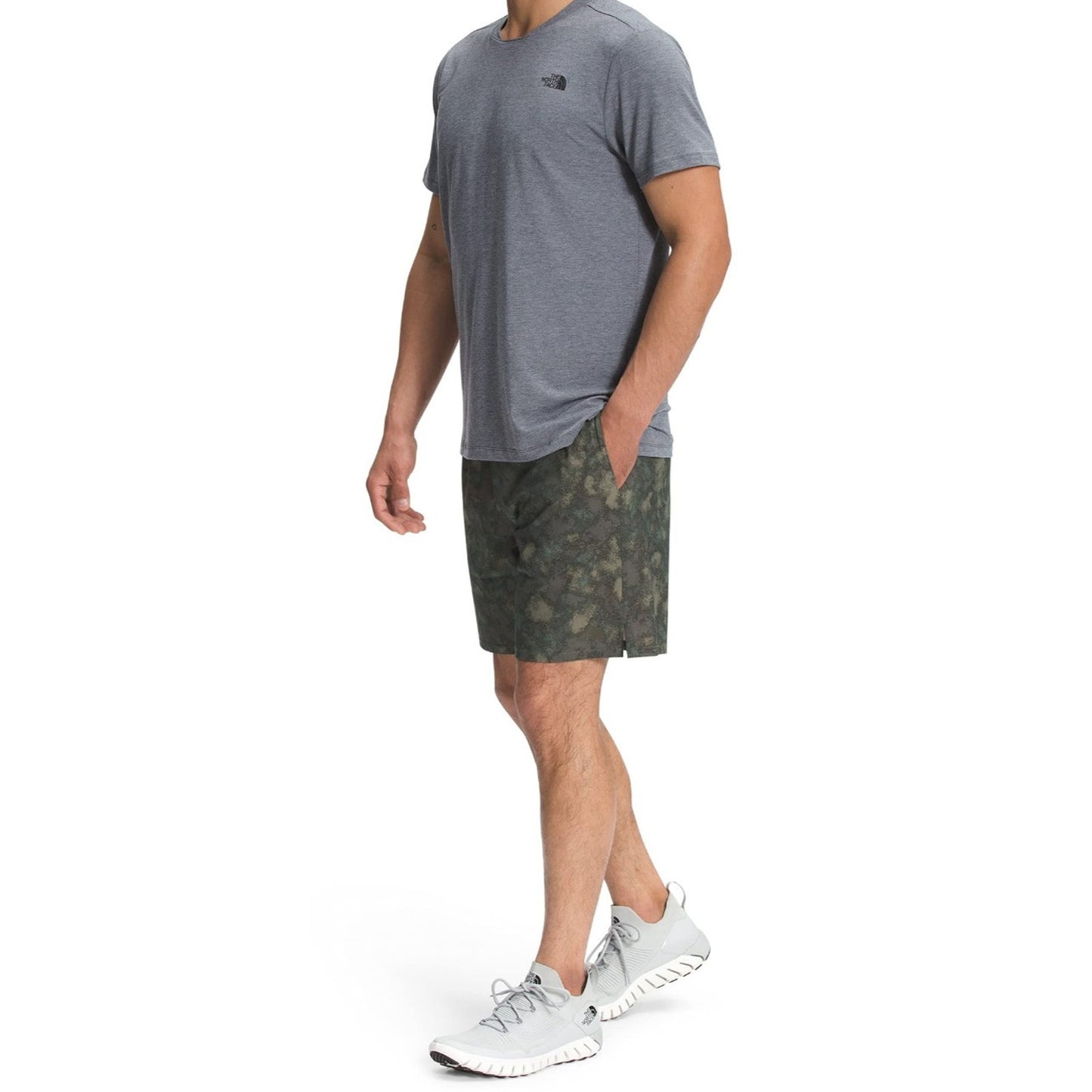 THE NORTH FACE Men's Printed Wander Short 9" Thyme Crosshatch Camo Print, XL-REG