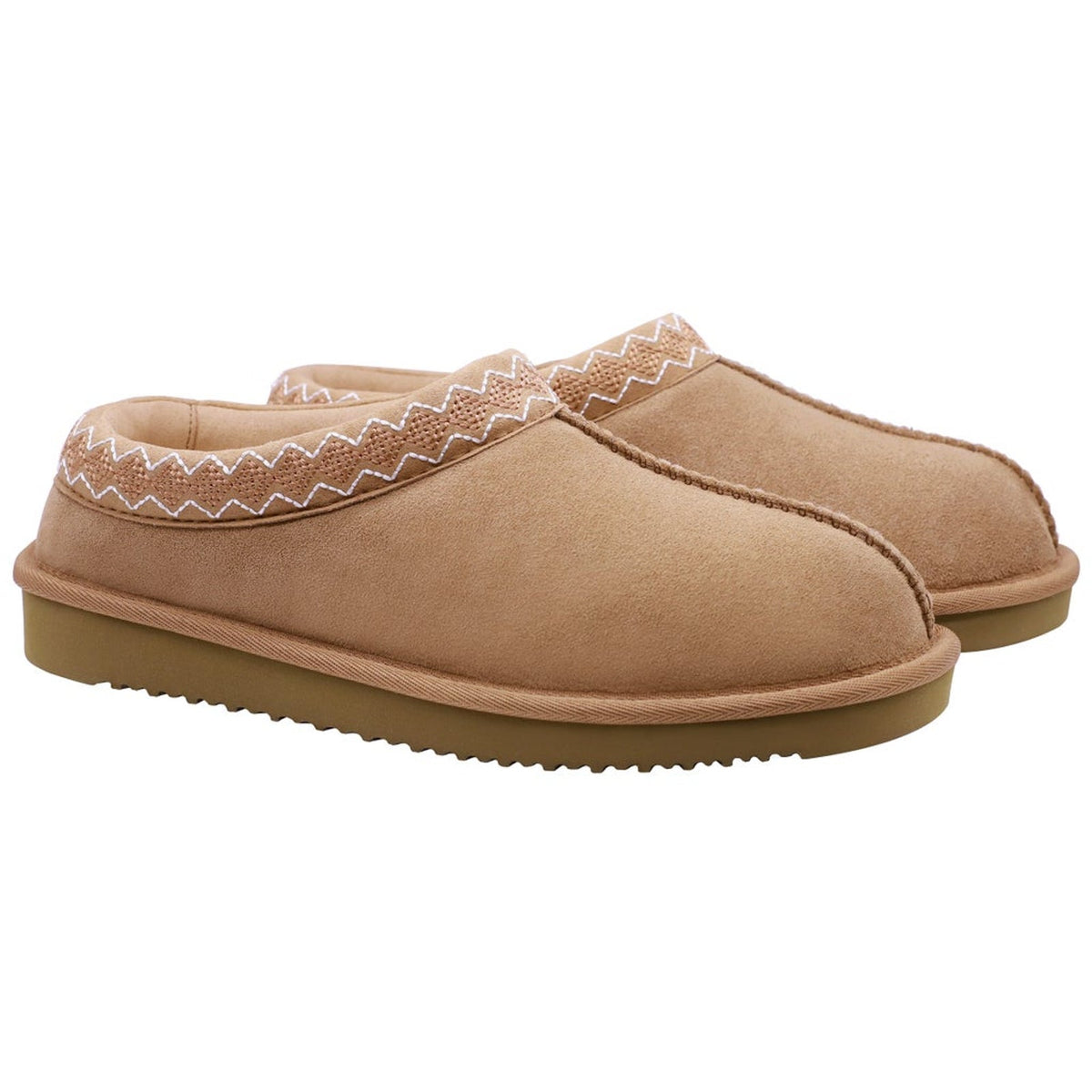Kirkland Signature Unisex Genuine Shearling Slipper Cozy Tan Brown US W7 M6