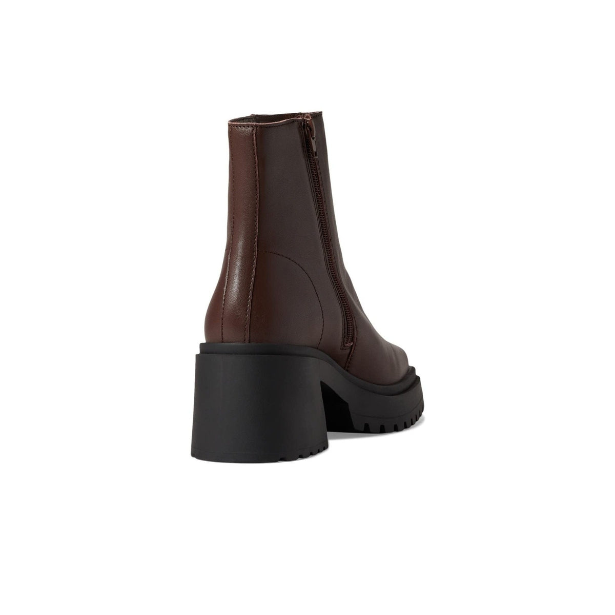 Steve Madden Fella Platform Boots Womens 7.5 M Brown Leather Chunky Heel Zipper