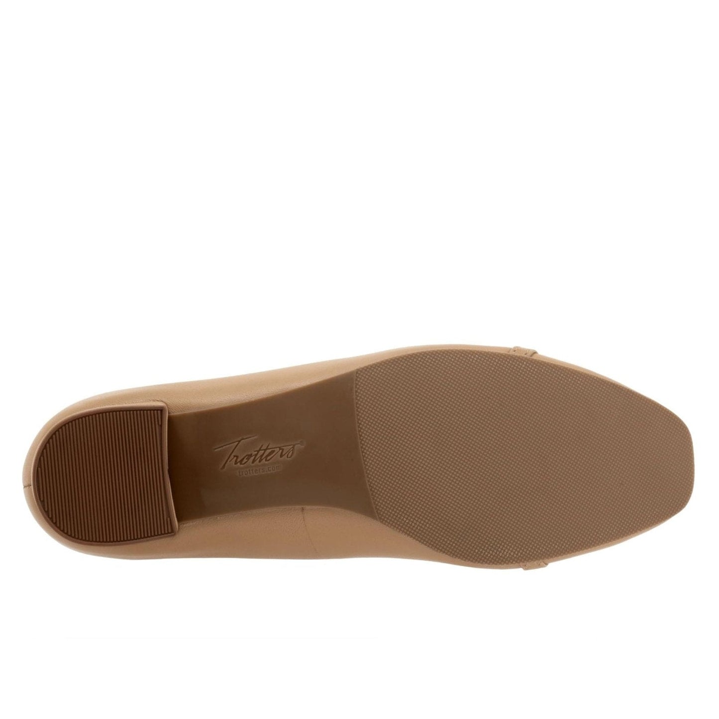 Trotters Dakota Womens Nude Leather Slip On Pumps Heels Shoes Size 8.5 Wide Trotters