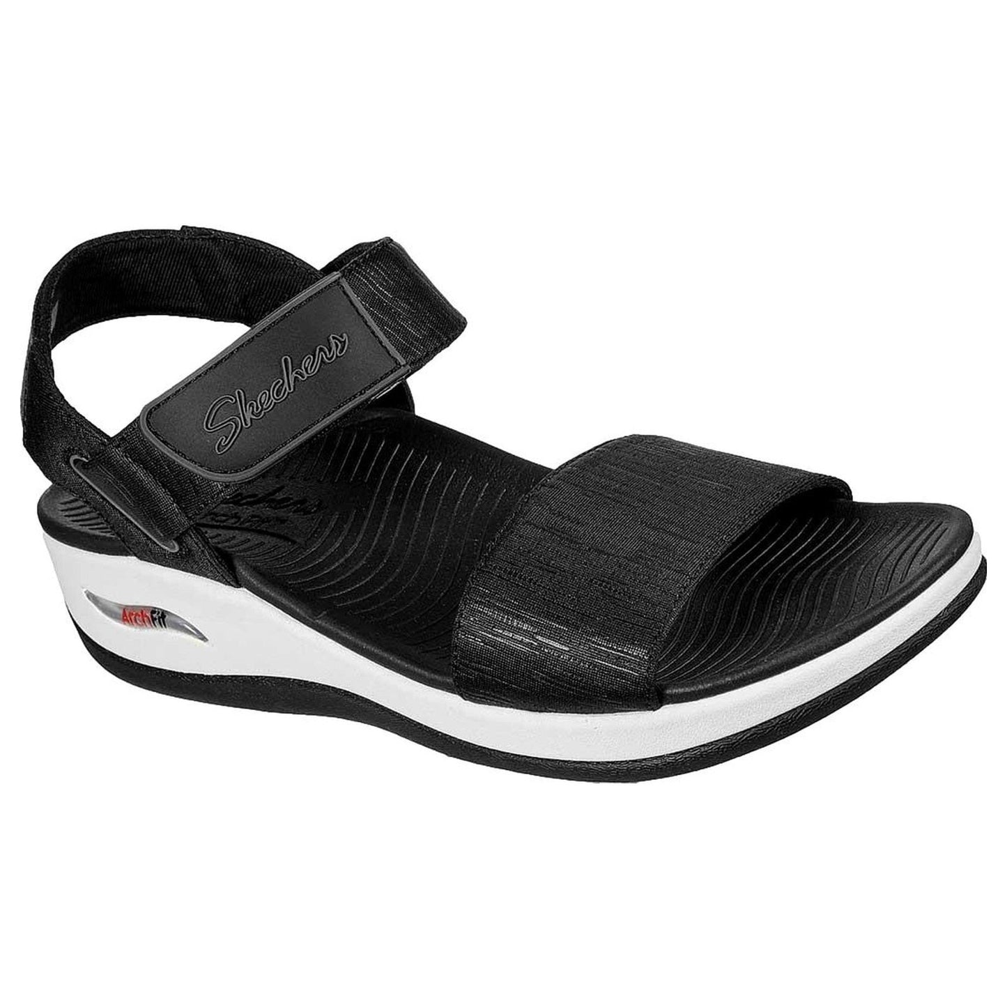 Skechers Women's Vegan Arch Fit Sunshine Sandal Black Size 9 M