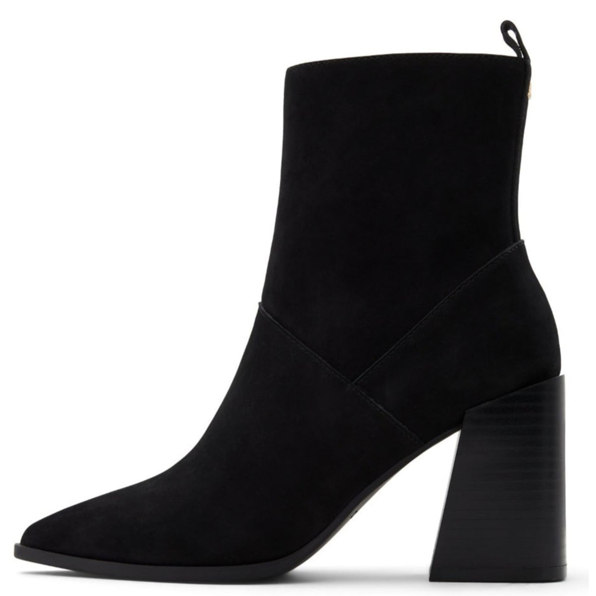 Aldo Bethanny Women Ankle Boots, Pointed Toe Block Heel Black Seuede Size 9 M