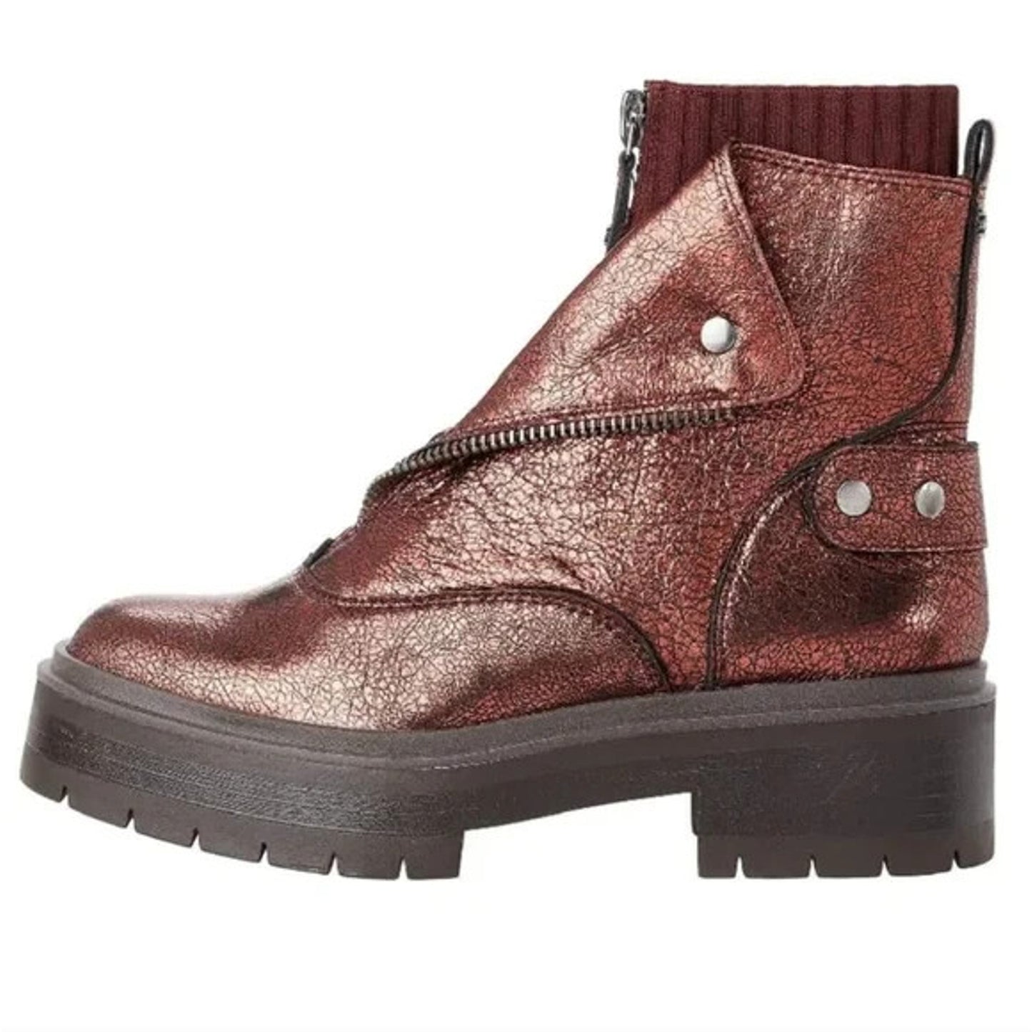 Sam Edelman Linds Chelsea Boot Bordeaux Distressed Leather Women's US Size 9.5 M