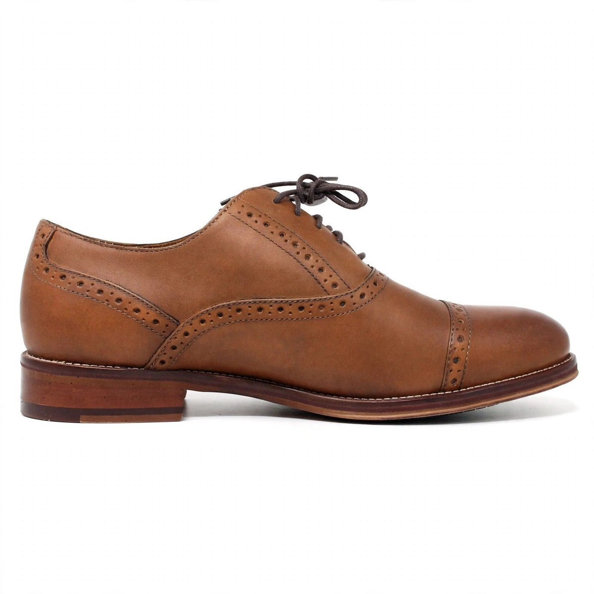 Johnston & Murphy Tabor Quarter Brogue Tan Leather Oxford Dress Shoes 11W