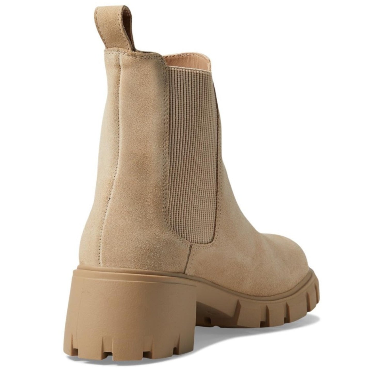 Steve Madden Women’s 8 Hola Chelsea Boot Sand Suede Lug Sole Chunky