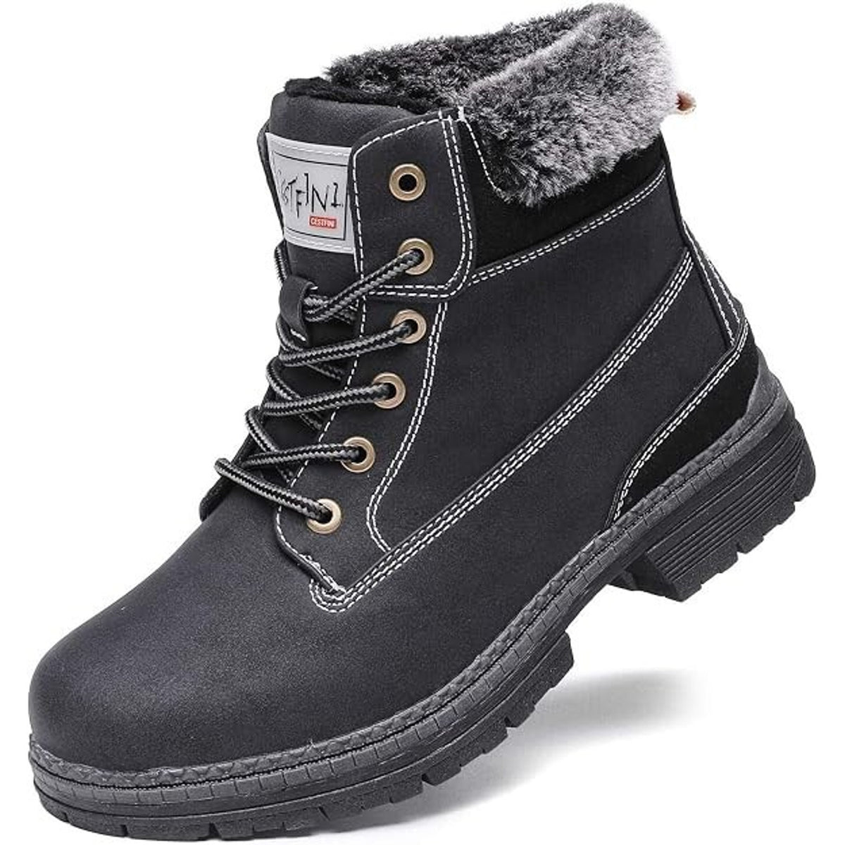 Cestfini Women's Ankle Hiking Winter Snow Boots Black Size 10.5