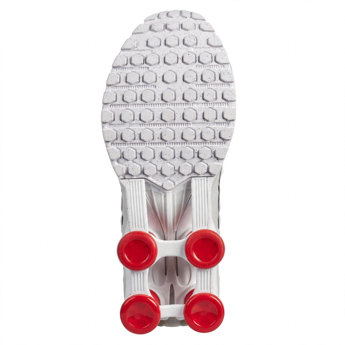 Nike Shox R4 Big Kids White Red Shox Columns Sneakers 4.5Y