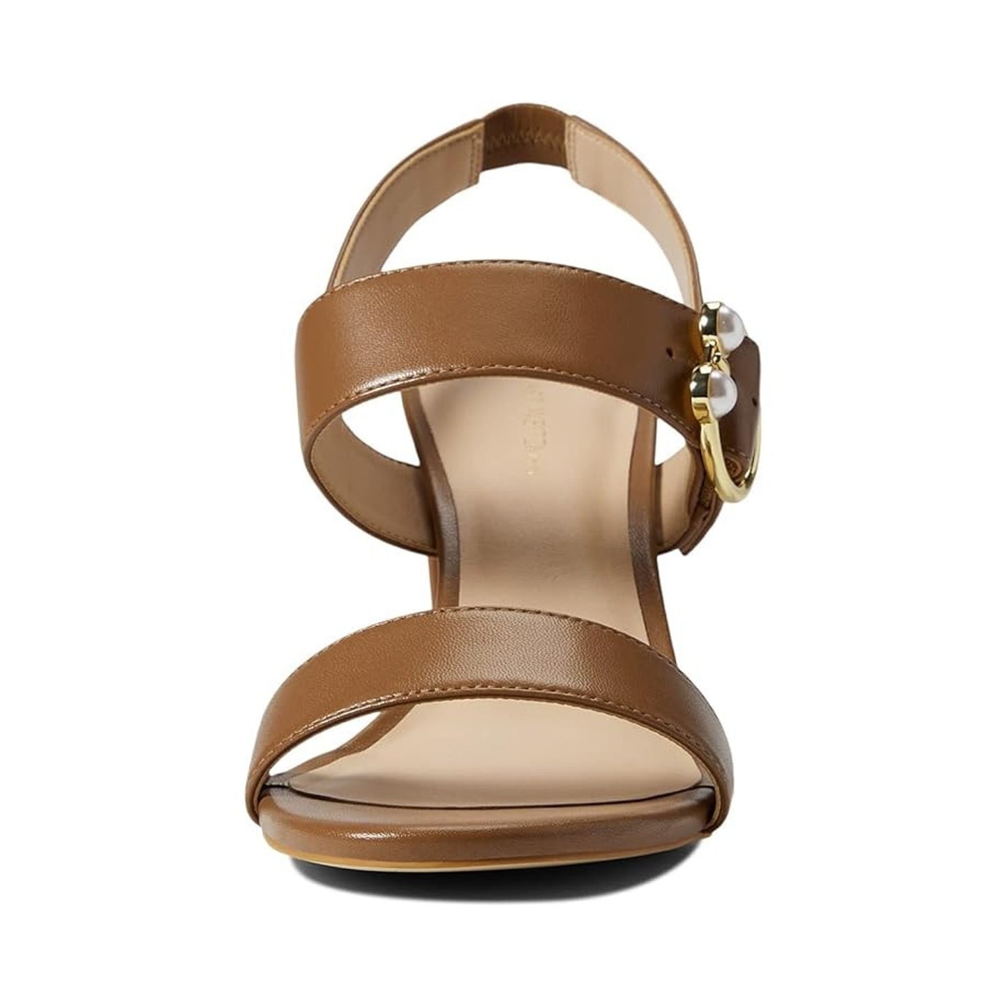 Stuart Weitzman Women's Sandal Pearlring Block 75 leather Camel size 9.5