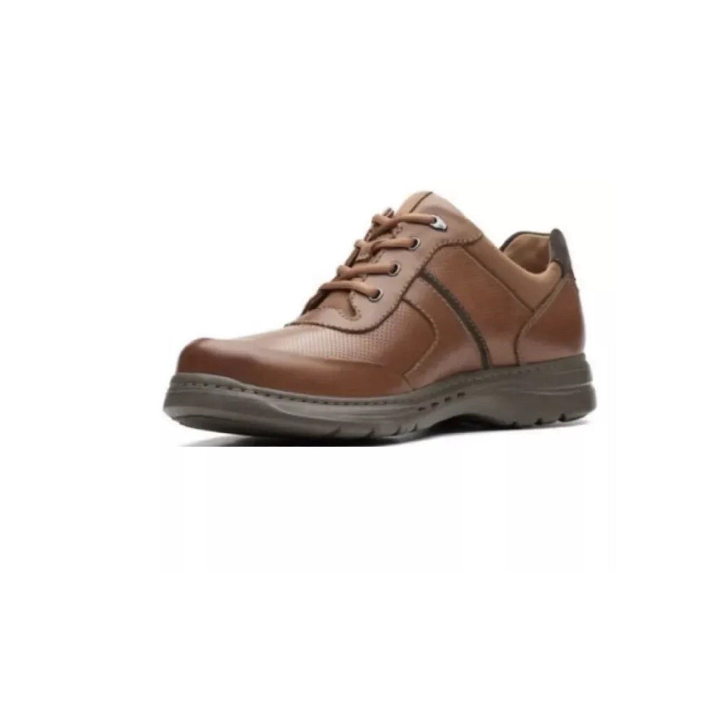 Clarks Men's Un Brawley Tie Oxfords, Dark Tan Leather Casual shoes Size 12 M