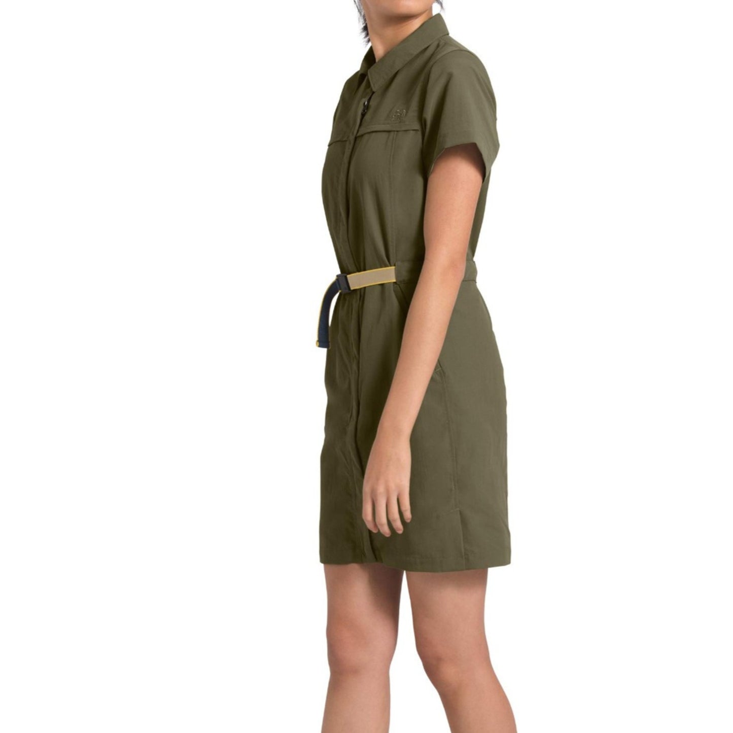 The North Face Class V Dress – Burnt Olive Green, Collared, Short Sleeve Medium
