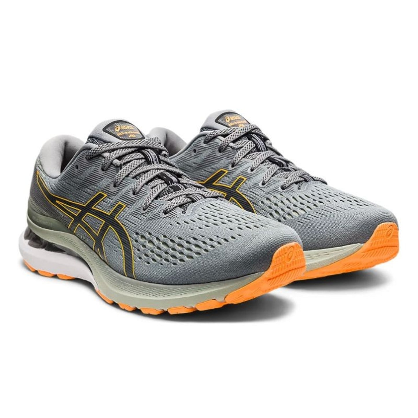 ASICS Men's Gel-Kayano 28 Running Shoes, Sheet Rock/ Orange pop Size 13 M