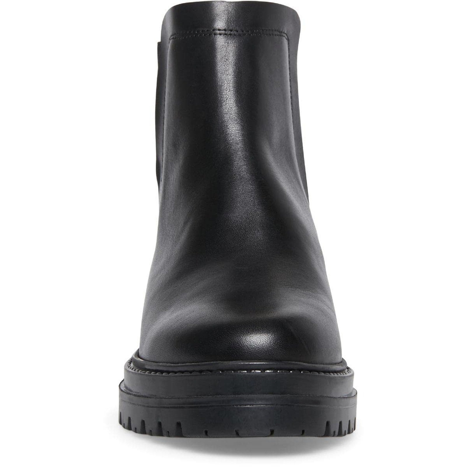 Steve Madden Moira Chelsea Boots Black Leather Lug Sole Women’s Size 7.5 Steve Madden