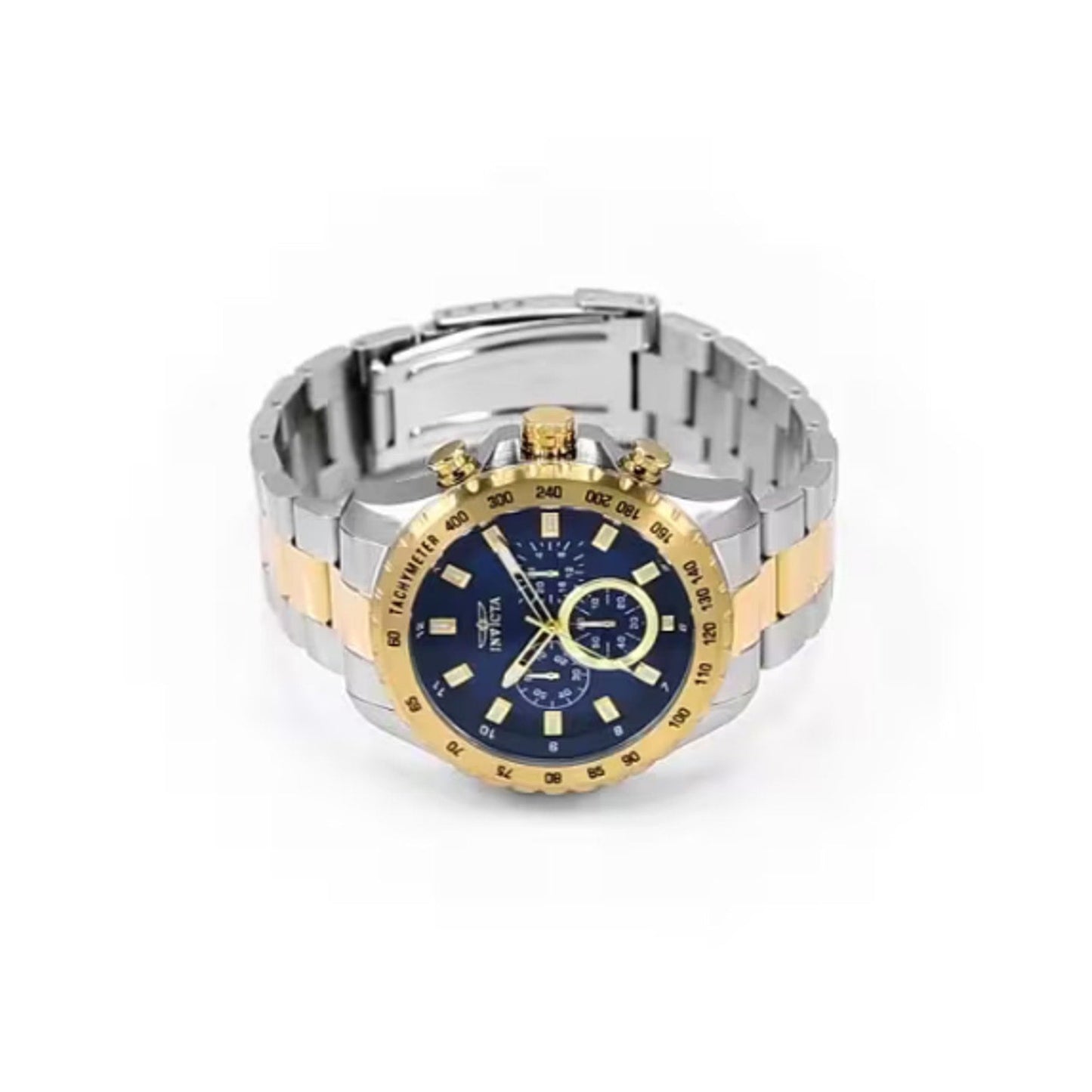 Invicta Men's Speedway Blue Chronograph Dial GOLD/SILVER 48mm Watch Invicta