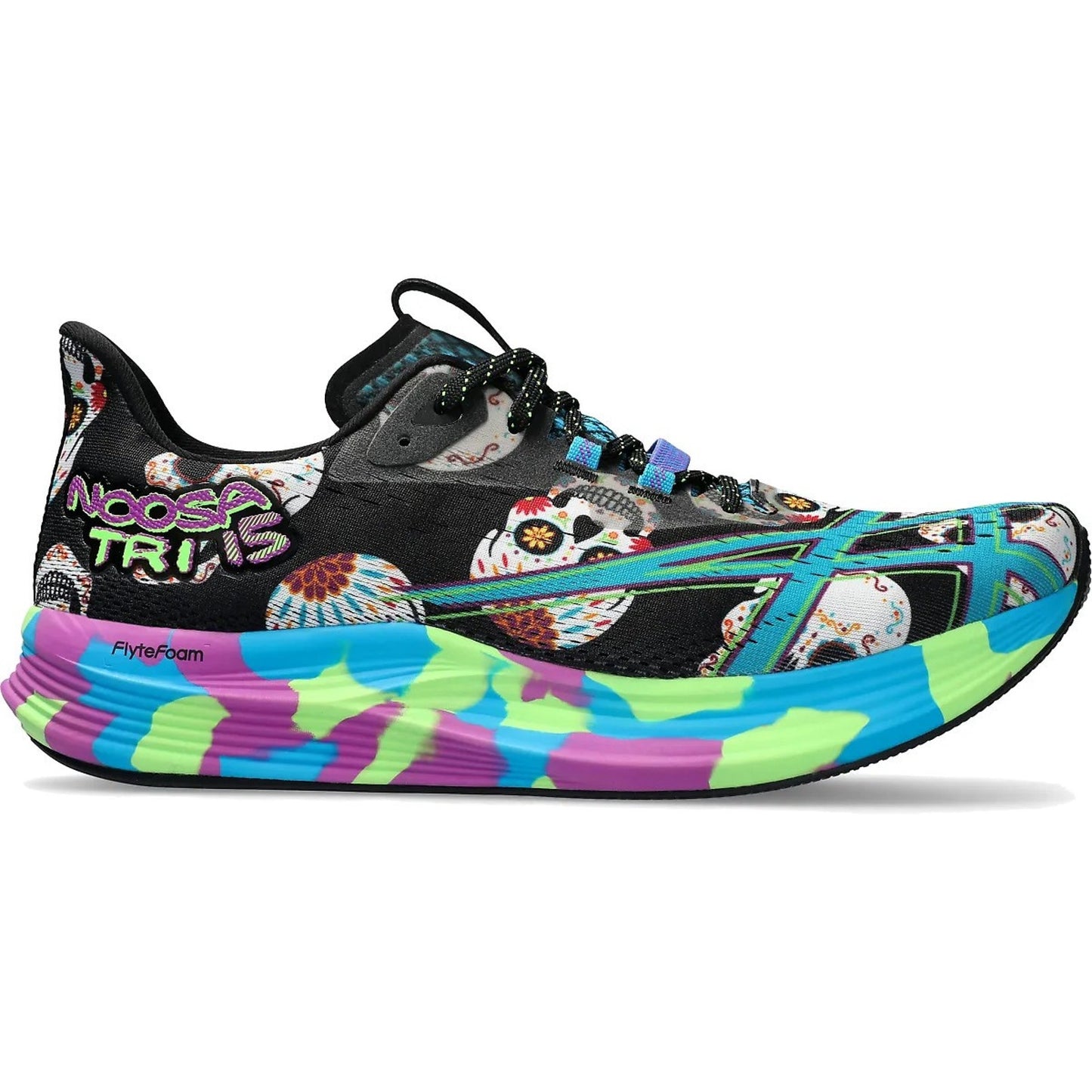 ASICS Noosa TRI 15 Men's Running Shoes Black/Island Blue Size 12 M Skull
