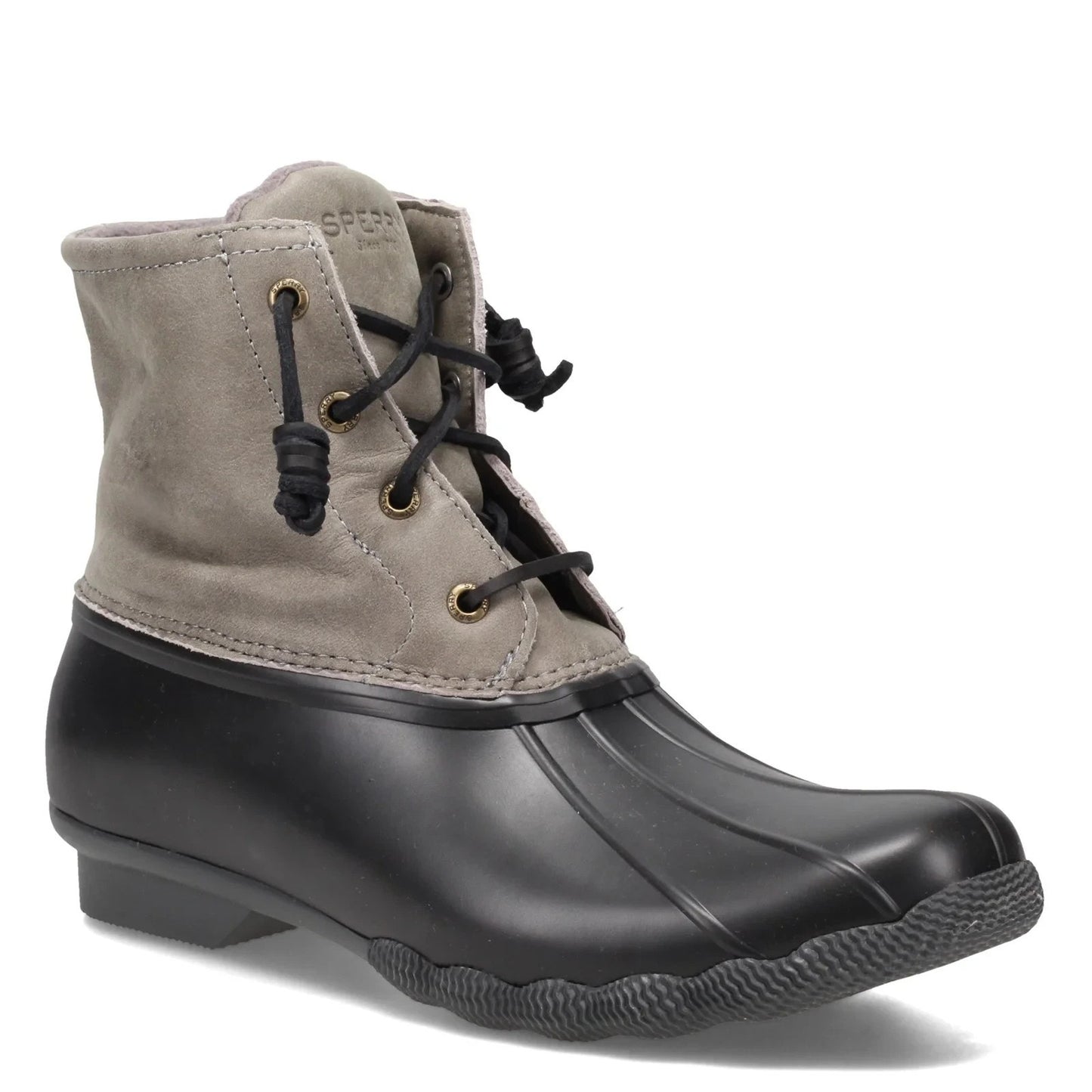Sperry Womens Saltwater Sts81732 Gray & Black Waterproof Duck Boots Size 9.5
