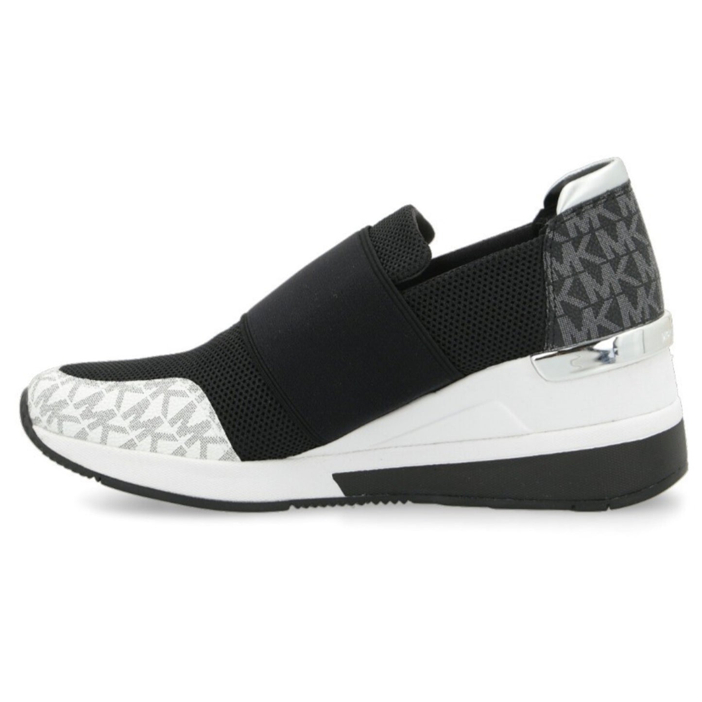Michael KORS FELIX MESH Black White LOGO Trainer Sneakers Size 9 M
