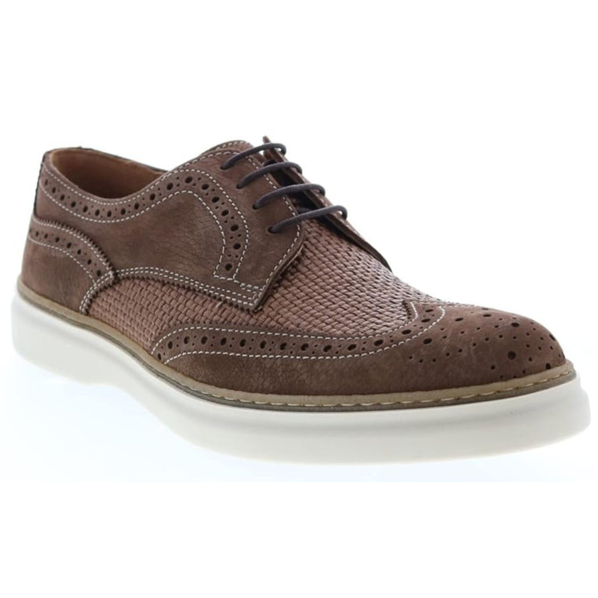 Bruno Magli Salento Raffia Mens Shoes Brown Oxfords Made in Italy Size 10.5 M
