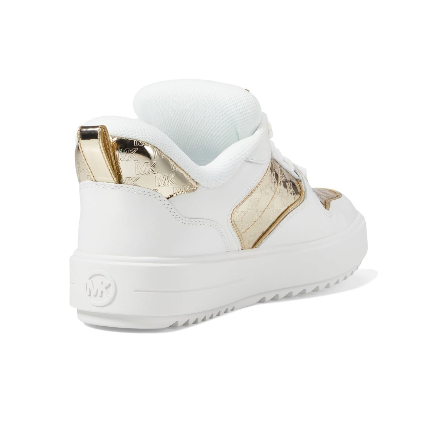 Michael Kors Rumi Logo Leather Sneakers Lace-Up Pale Gold 9 M