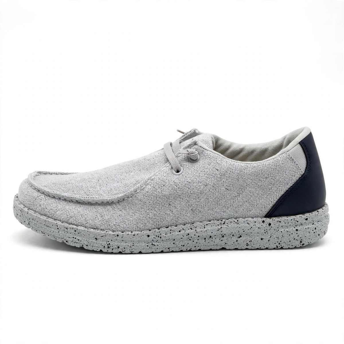 Pamray Mens Slip On Casual Shoes Light Grey Woven Size 11.5