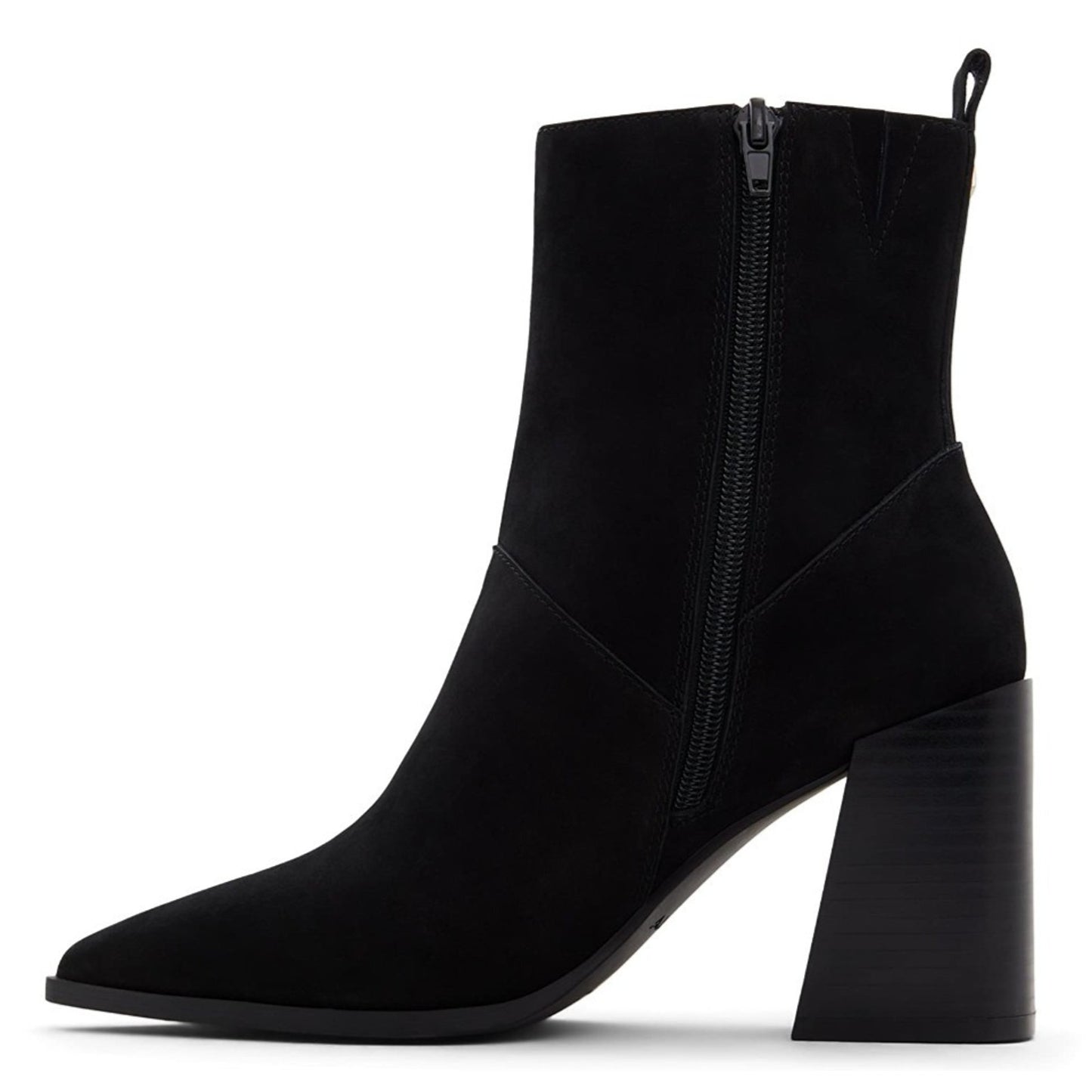 Aldo Bethanny Women Ankle Boots, Pointed Toe Block Heel Black Seuede Size 9 M