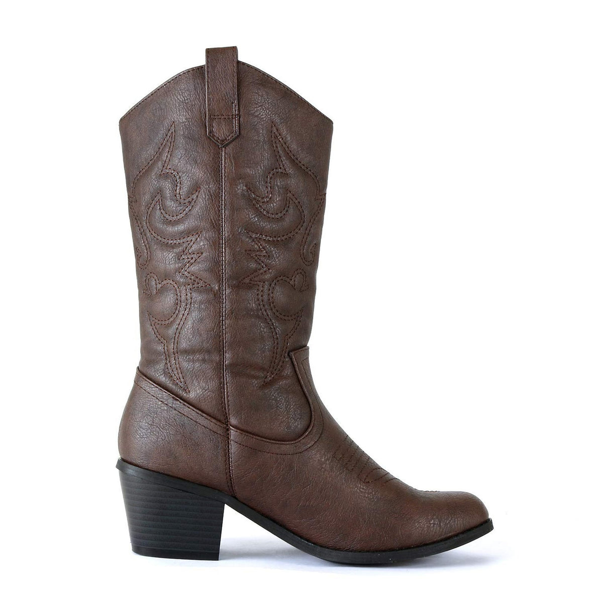 Womens West Blvd Miami Cowboy Western Boots, Brown Pu, 7 M
