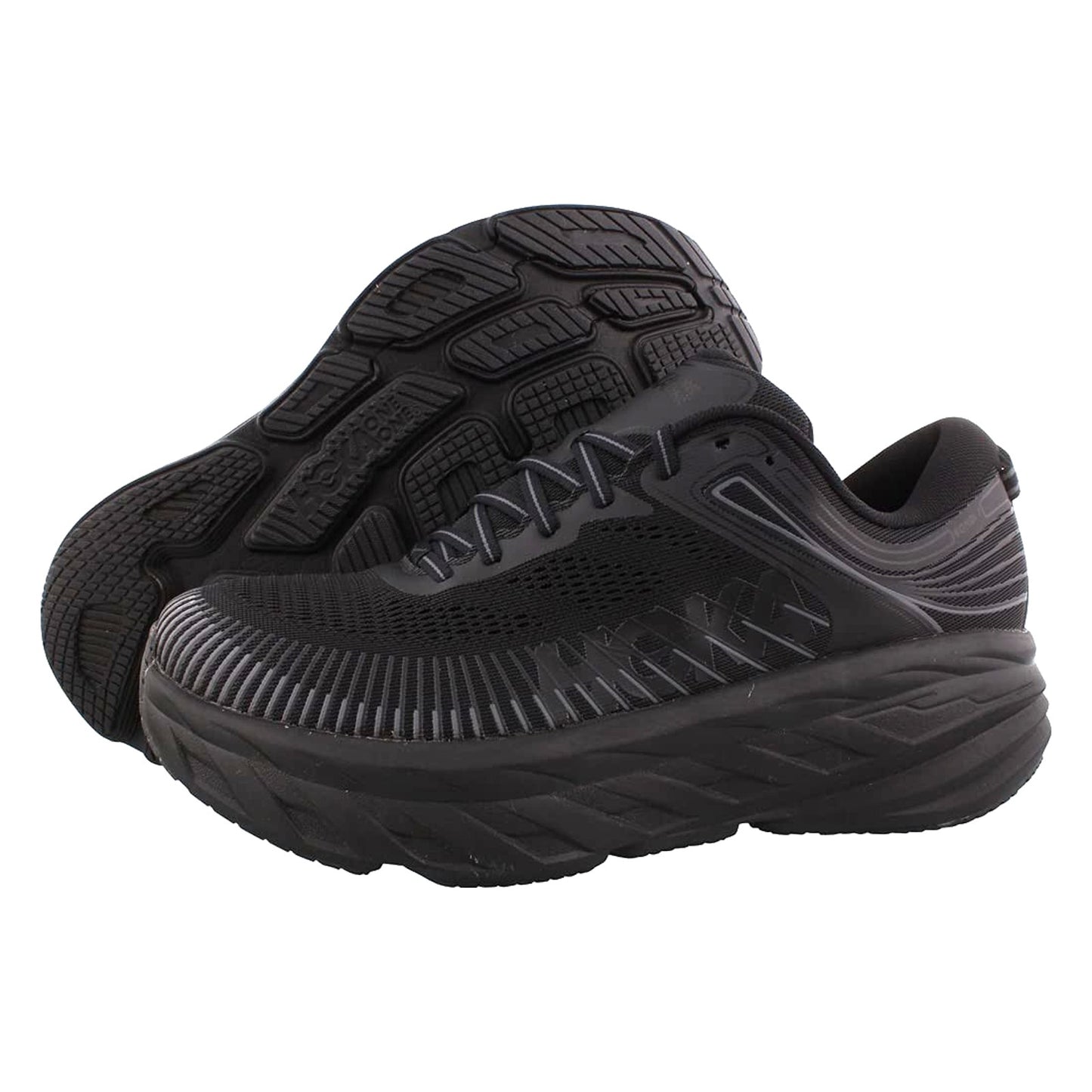 Hoka One One Bondi 7 Mens Running Shoes Black Size 8