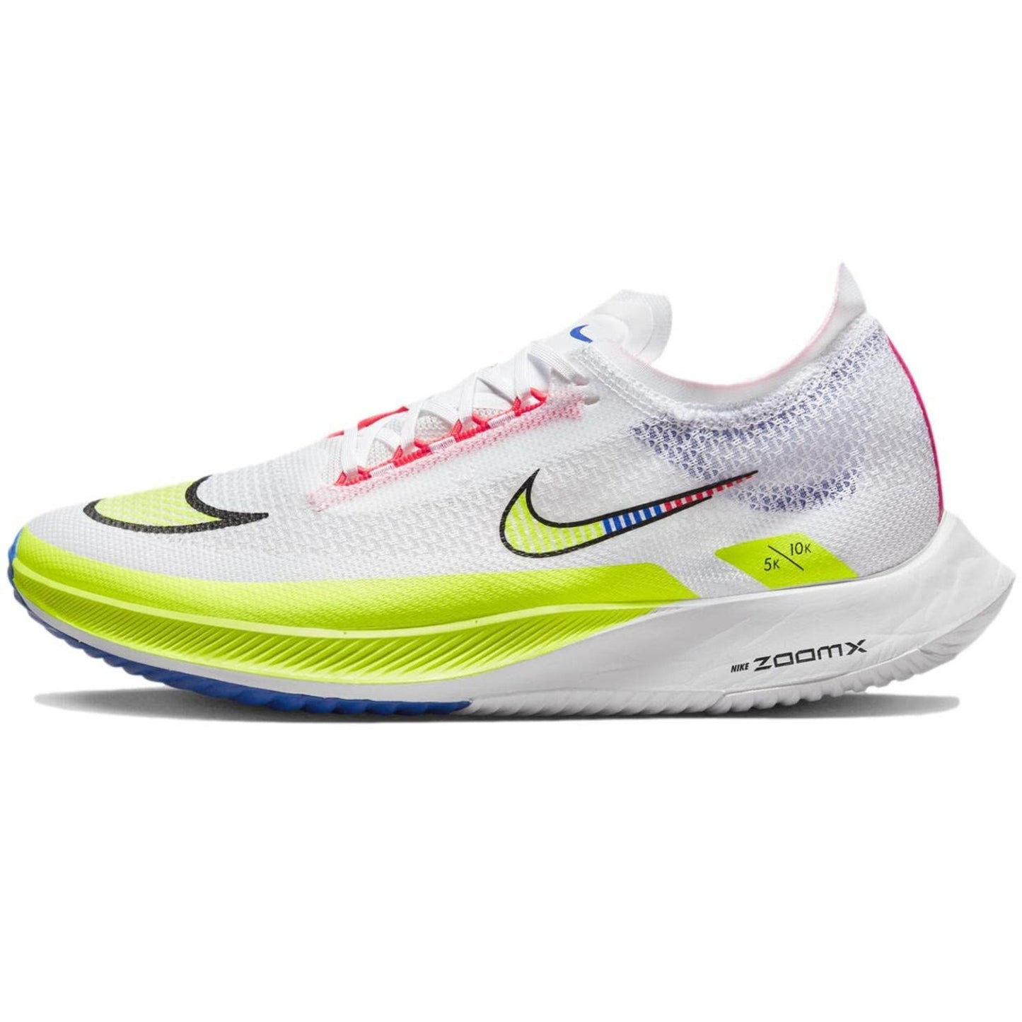 Nike ZoomX Streakfly Running Shoes White/Black-Volt-Racer Blue 8.5 Men/10 Wmn