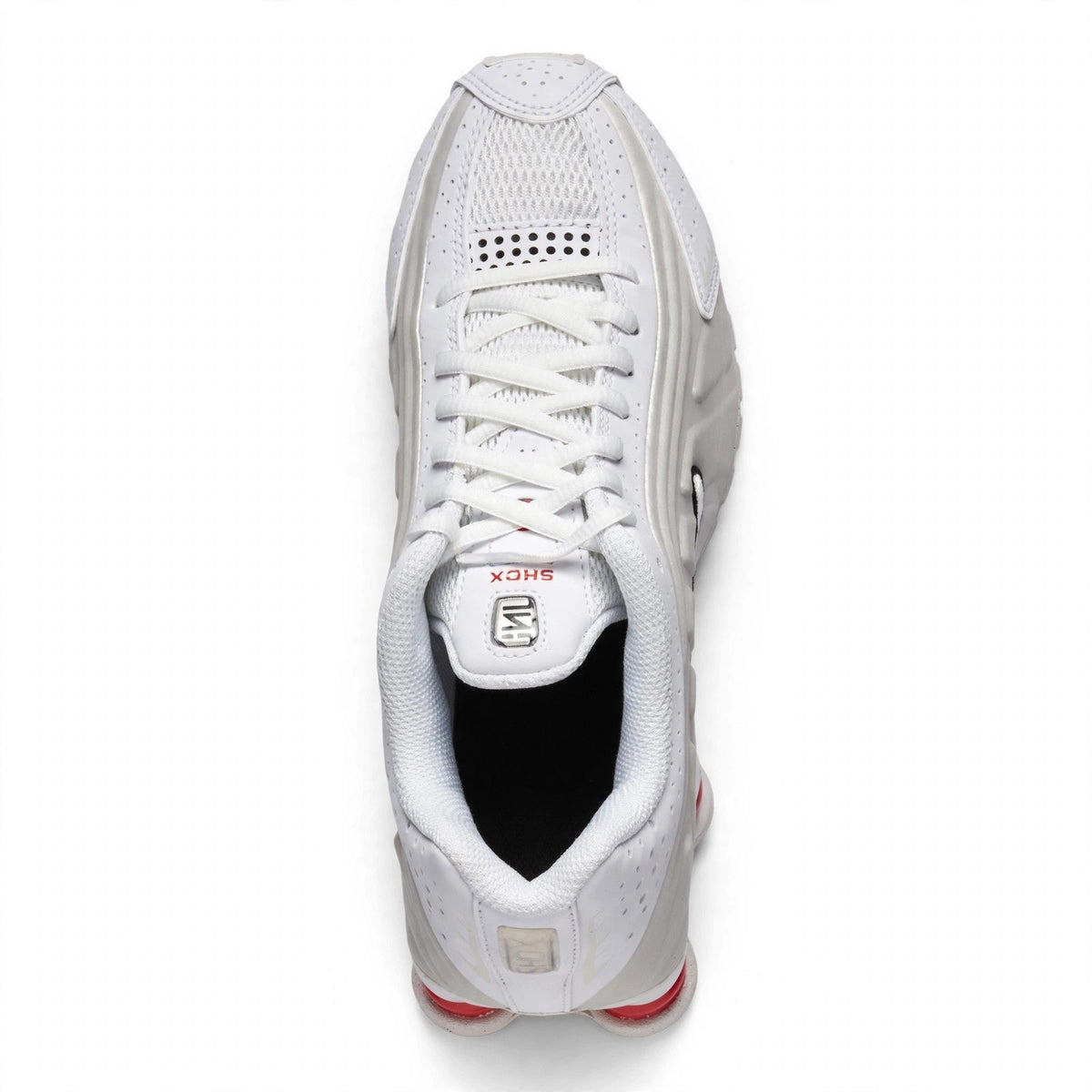 Nike Shox R4 Big Kids White Red Shox Columns Sneakers 4.5Y