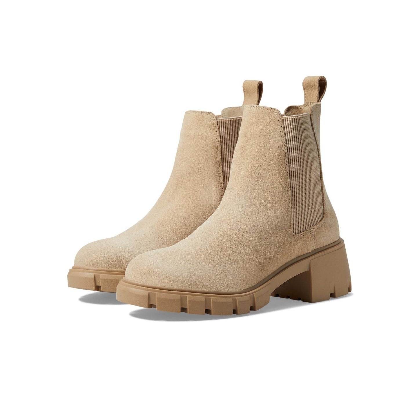 Steve Madden Women’s 8 Hola Chelsea Boot Sand Suede Lug Sole Chunky