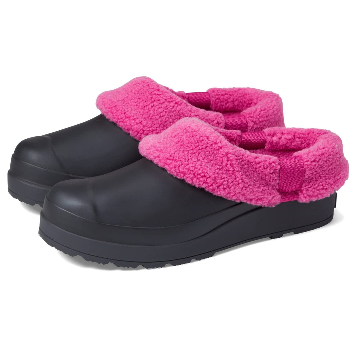 Hunter Play Sherpa Womens Size 8 Insulated Clog - Black / Prismatic Pink