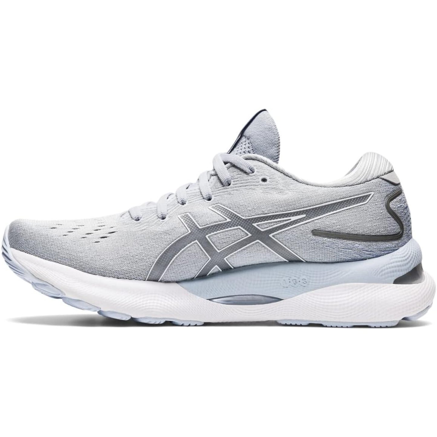 ASICS Woman Gel-Nimbus 24 Running Shoes Piedmont Grey/White size 6 Wide