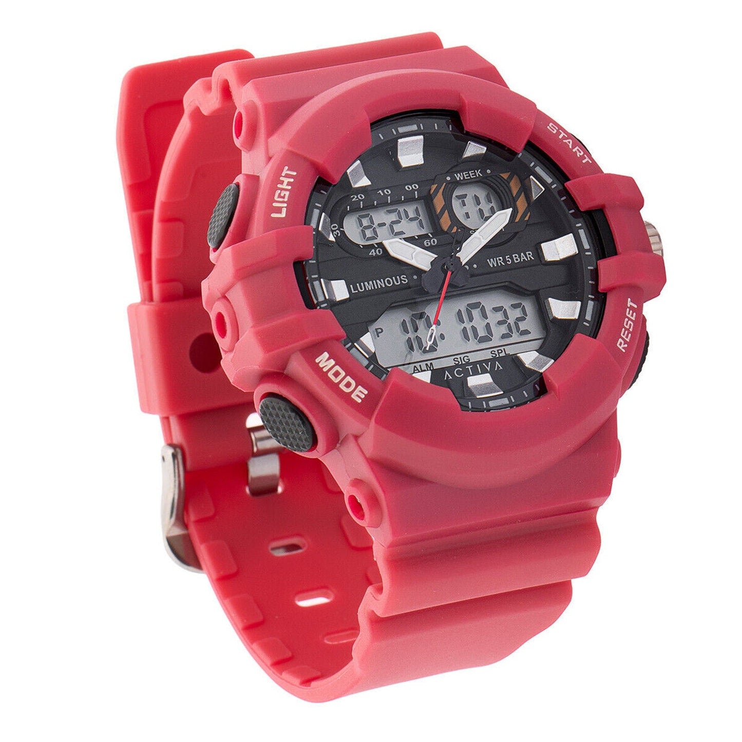 Activa Pixel X Invicta Digital Men's Watch Luminous ,Light analog - 50mm. RED Invicta