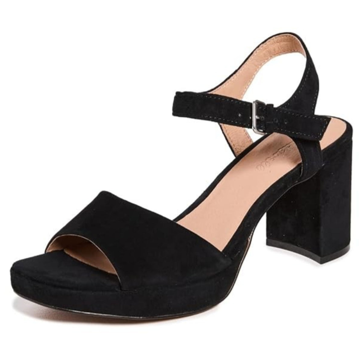 Madewell Women's Daphne Platform Heels, True Black Suede Sandal Size 9 M
