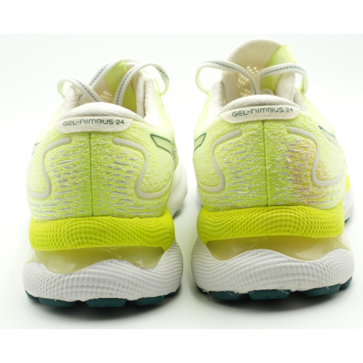 ASICS Gel Nimbus 24 Womens Running Shoes White Velvet Pine Size 9 M
