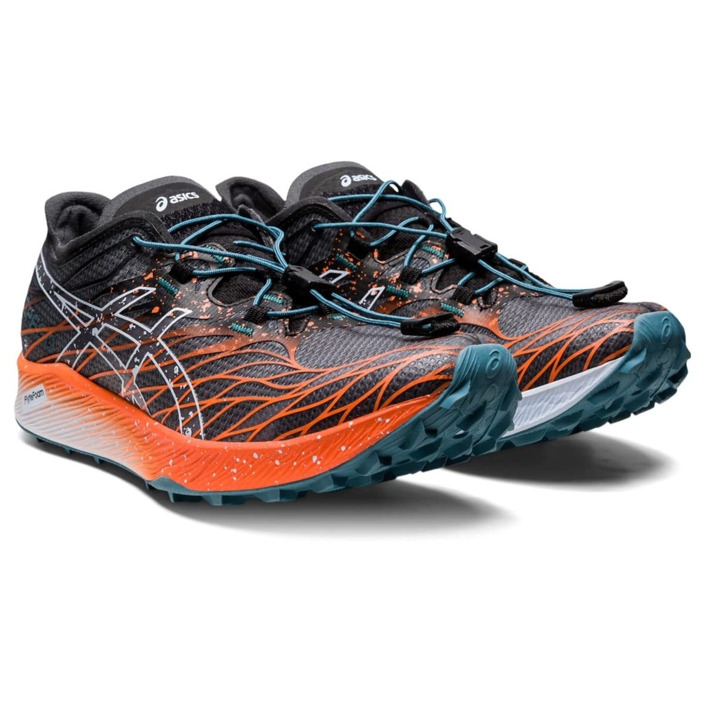 ASICS Fuji Speed Womens Running Shoes in Black /Nova Orange Size 11 B