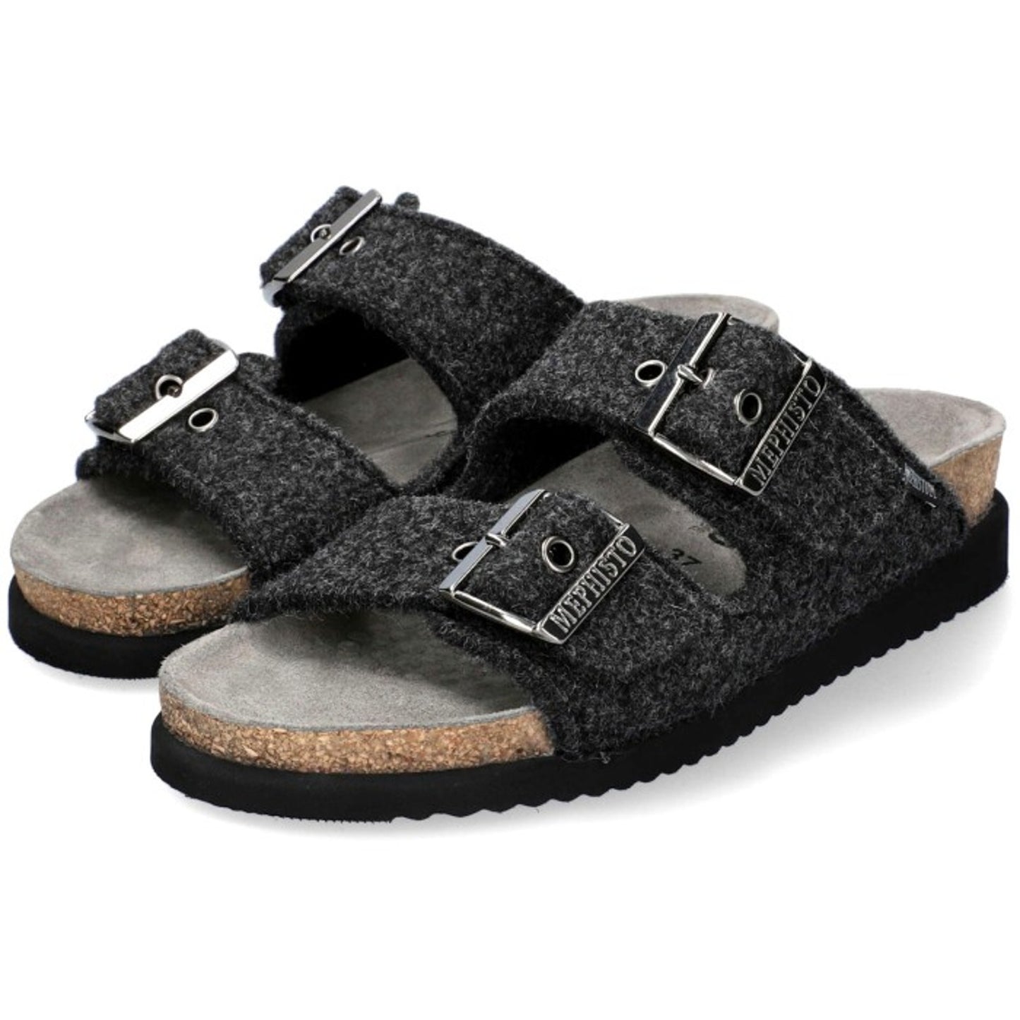 Mephisto Hester Women's Sandal Black Textile Comfort Cork Footbed Size 9 US 39EU